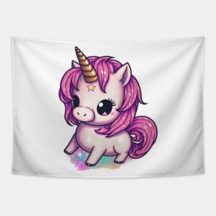 Cute Pink Unicorn Tapestry