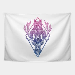 Wolf Ram Hart (Color) Tapestry