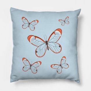 Glasswing butterfly cartoon illustration Pillow