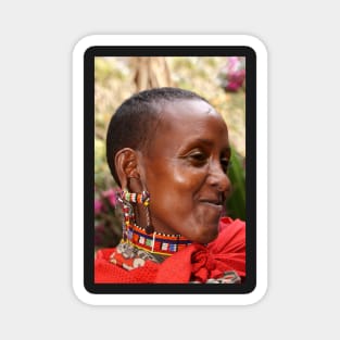 Portrait of a Young Maasai (or Masai) Woman, East Africa Magnet