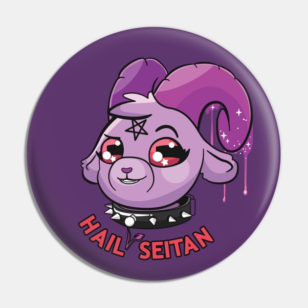 Hail Seitan Pin by BubblegumGoat