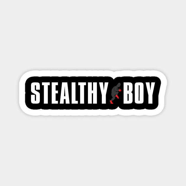 Stealthy Boy (white) Magnet by The RetroTinker