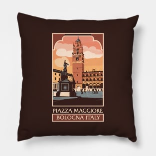 A Vintage Travel Art of Bologna - Italy Pillow