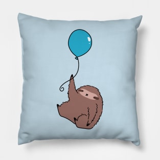 Blue Balloon Sloth Pillow