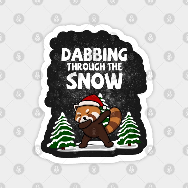 Cool Red Panda Dabbing Through The Snow Magnet by Luna Illustration