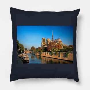 Notre-Dame and river Seine Pillow