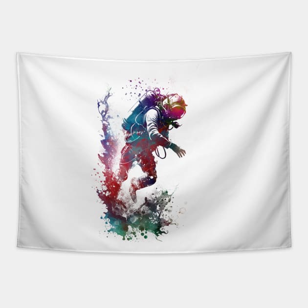 Scuba diver sport art #diver Tapestry by JBJart