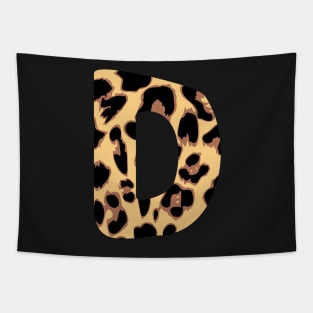 Letter D Initial Cheetah Monogram Sticker Tapestry