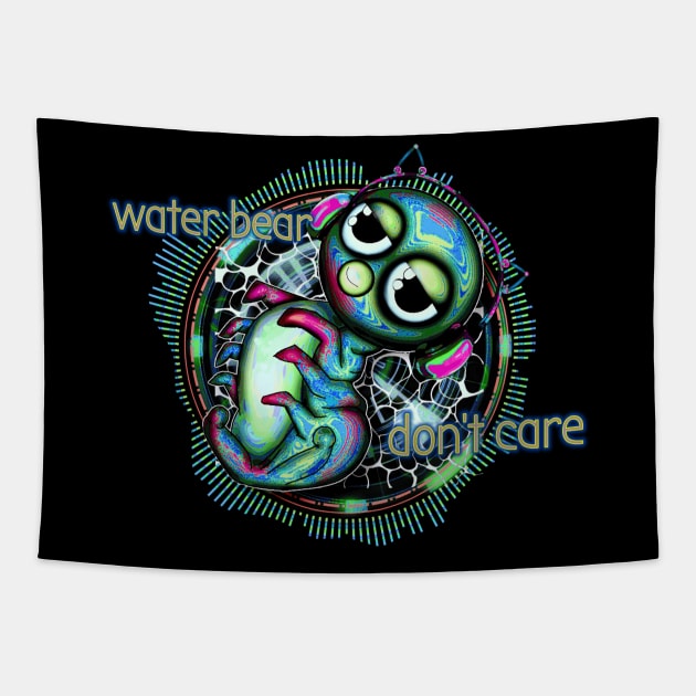 Waterbear don't care gripink Tapestry by Pebbles Joy Designs