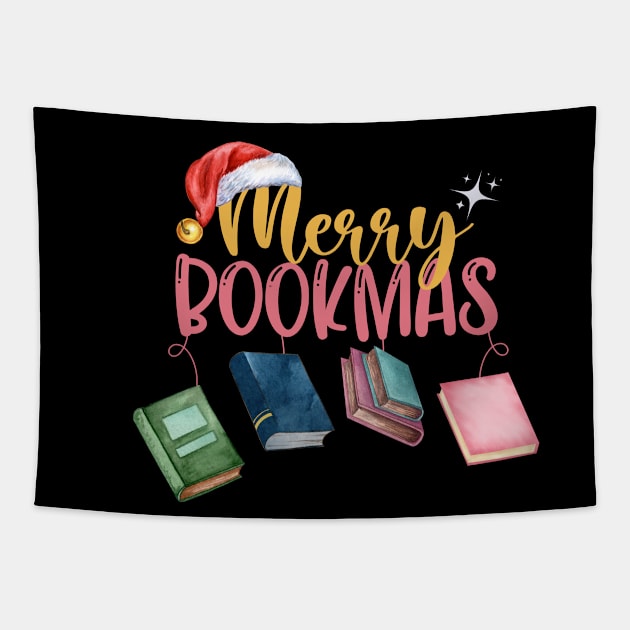 Merry Bookmas Tapestry by DottedLinePrint