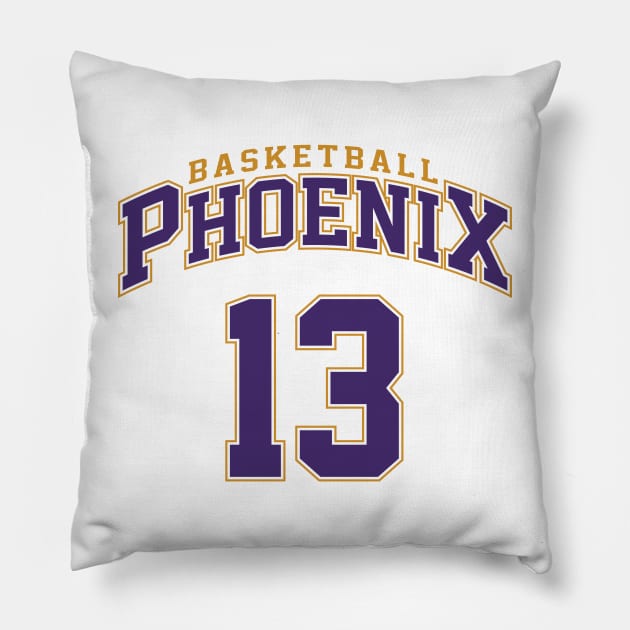 Phoenix Basketball - Player Number 13 Pillow by Cemploex_Art