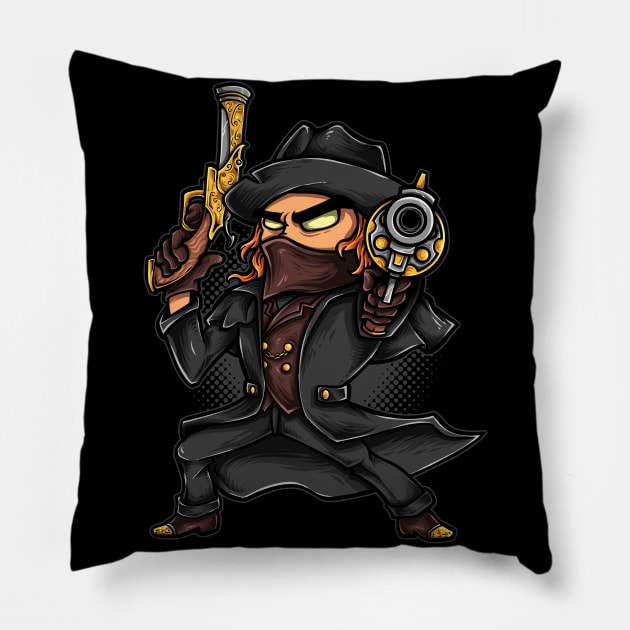 OLD WEST WILD BADASS Pillow by ReignGFX