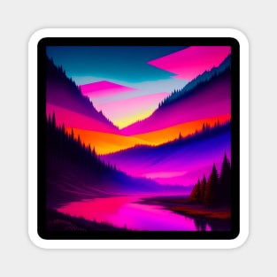 Pink sky Magnet