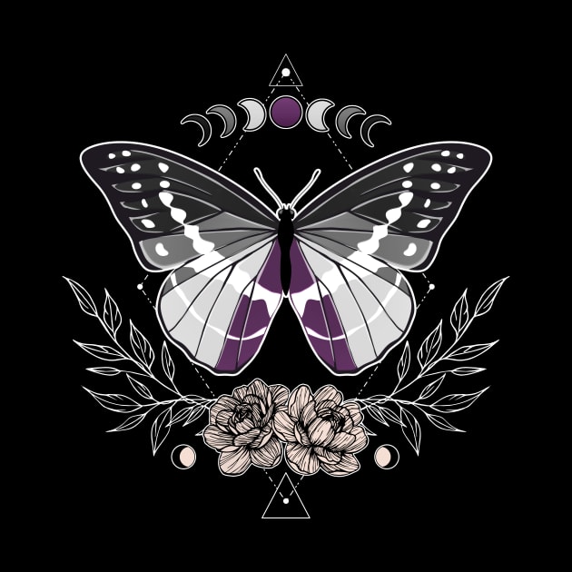 Asexual Butterfly LGBT Pride Flag by Psitta