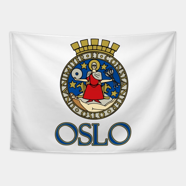 Oslo, Norway - Coat of Arms Design Tapestry by Naves