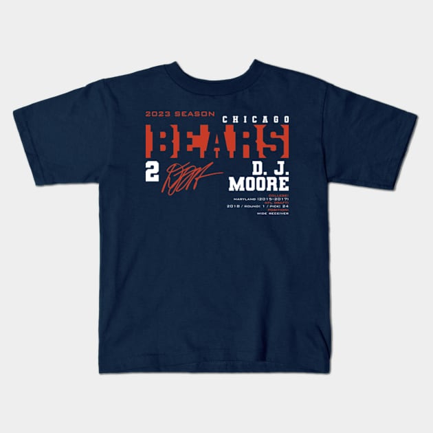 D.J. Moore - Bears - 2023 - Dj Moore - Kids T-Shirt | TeePublic