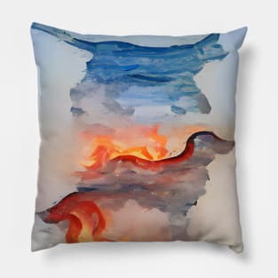 fire and water cat and dog Pillow