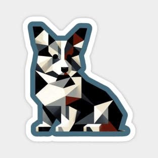 Abstract Design Tricolor Corgi Magnet