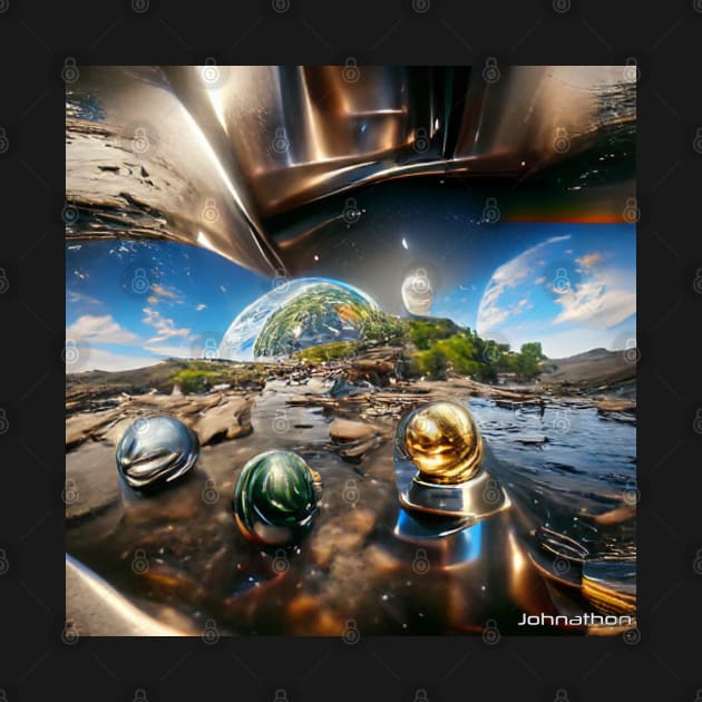 CHROMED EARTH ORIGINAL DIGITAL AI GENERATED ART by JOHNATHON