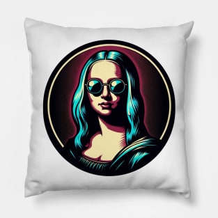 modern day cool mona lisa Pillow