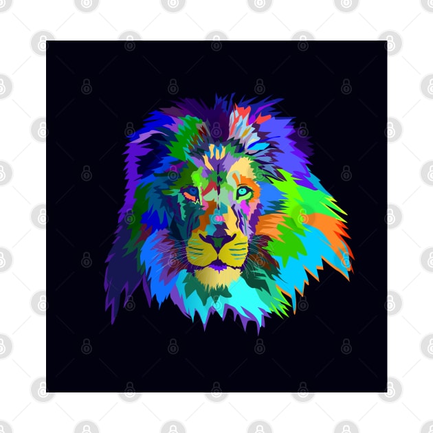Colorful Lion by Katarinastudioshop