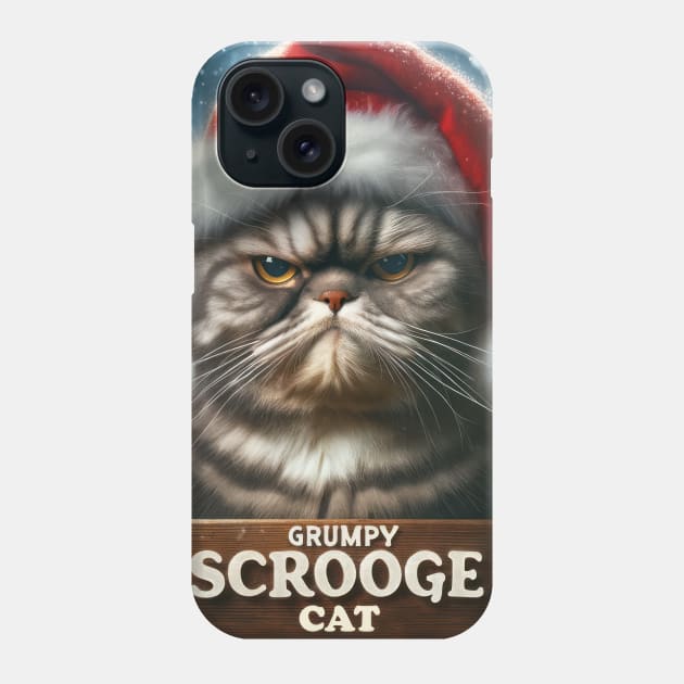 Grumpy  Scrooge Cat Phone Case by TooplesArt