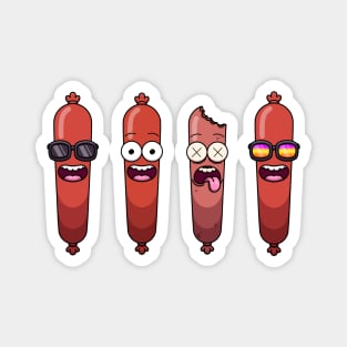 Funny Sausage Cartoon Sticker Pack Magnet