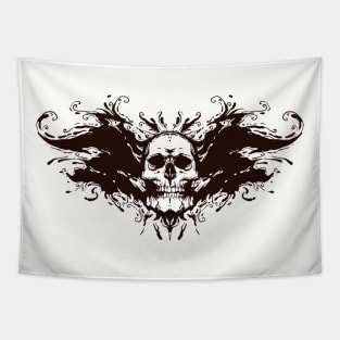 Skull on Rorschach test incblot Tapestry