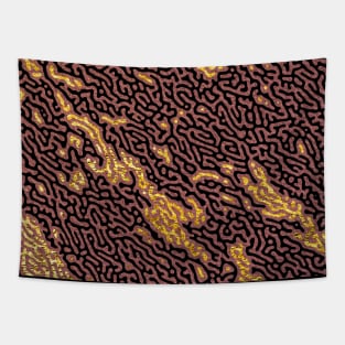 Dark Gold and Brown Sand Dune Desert Tapestry