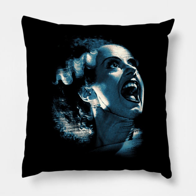 Bride of Frankenstein Scream by HomeStudio Pillow by HomeStudio