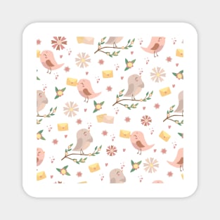 Bird Illustration Pattern Magnet