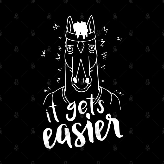 It Gets Easier Outline White by InsomniackDesigns