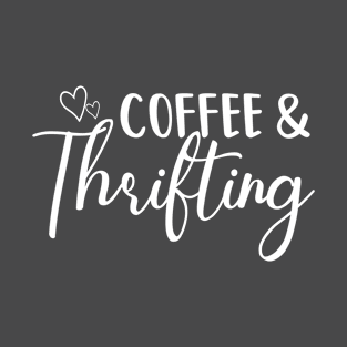 Coffee and Thrifting lover Cute Shopping Retail Therapy T-Shirt