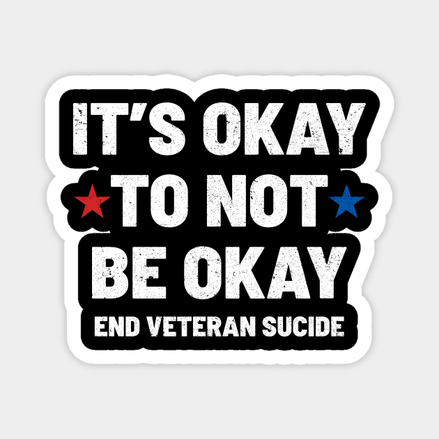 Its Okay To Not Be Okay - Bold White Textured Typograph Magnet by Retusafi