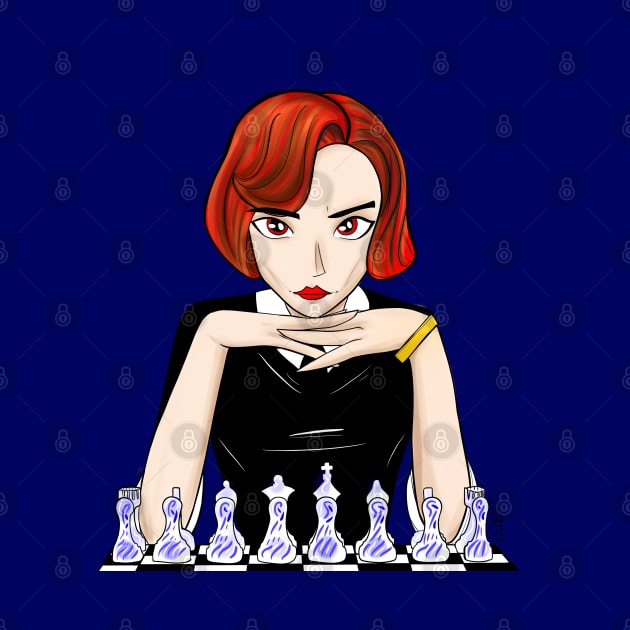 beth harmon the queen in chess ecopop by jorge_lebeau