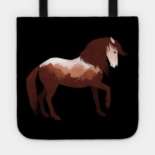 Dramabite Wild Horse Mustang Equine Double Exposure Wildlife Animal Tote