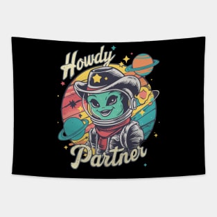 Space Cowboy Greeting: Intergalactic Rodeo Tapestry