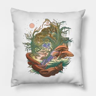 Mushroom Fantasy Art Design Shrooms Pillow