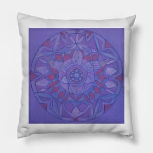 Crown chakra angel free-hand mandala Pillow