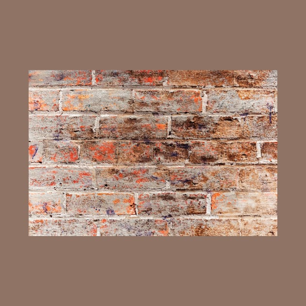 Rough Brick Orange & Purple Wall by textural