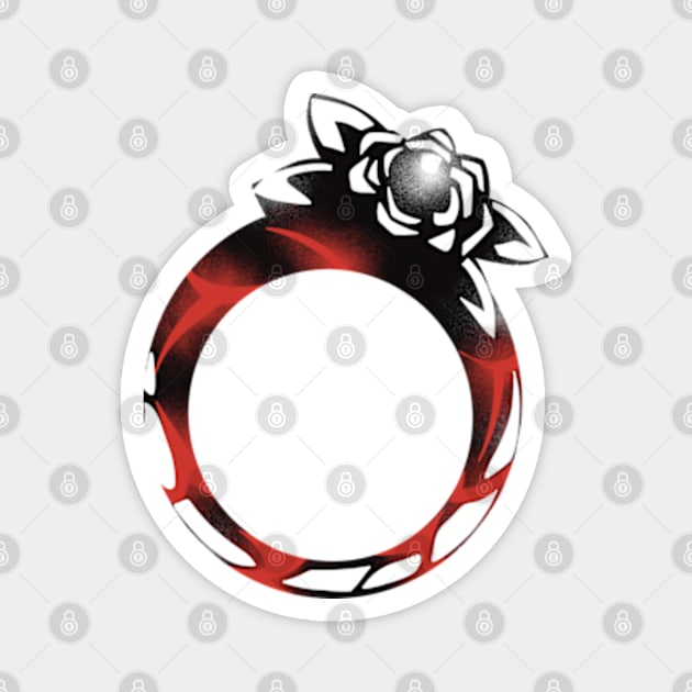 Rose Oriana Ring - The Eminence in Shadow Season 2 or Kage no Jitsuryokusha ni Naritakute 2nd Season Anime and Manga - Black and White Icons Vector - December Fall 2023 TEIS45 Magnet by Animangapoi