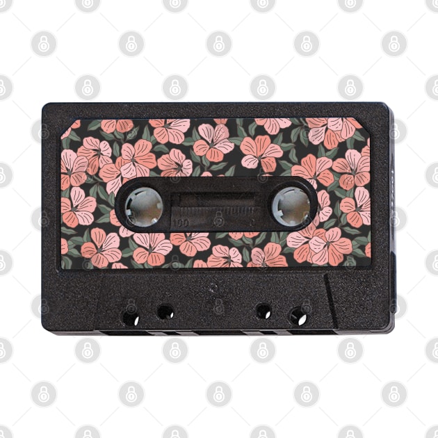 Audio cassette Vintage Grandma flowers by CocoFlower