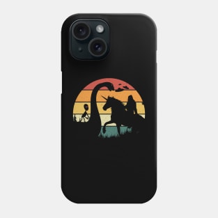 Bigfoot Riding Unicorn alien Loch Ness Monster Phone Case