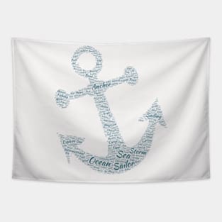 Anchor Sea Sailor Silhouette Shape Text Word Cloud Tapestry