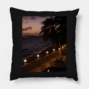 Purple Sunset in Saint Martin Pillow