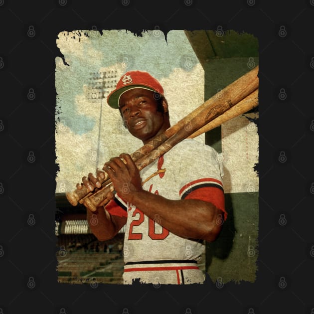 Lou Brock in St. Louis Cardinals by PESTA PORA