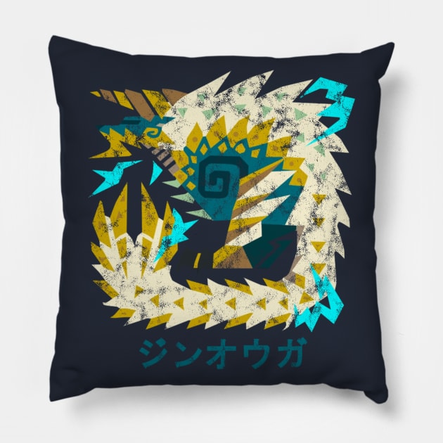 Monster Hunter World Iceborne Zinogre Kanji Pillow by StebopDesigns