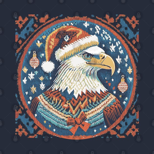 Eagle wearing his Ugly Christmas Sweater by Midcenturydave