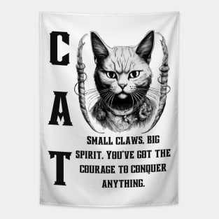 Cat's Courage: Motivational and Inspirational Quote Tapestry