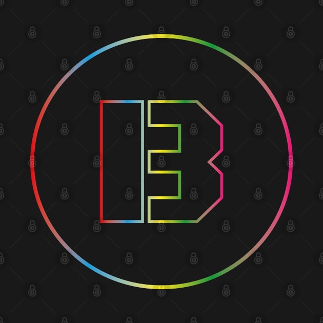 letter B colorful design by HB WOLF Arts